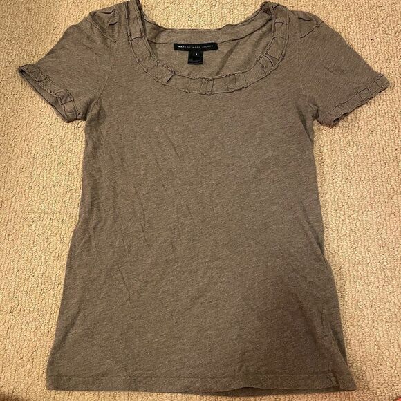 MARC JACOBS CHOCOLATE BROWN Y2K COQUETTE COTTON TEE - Picture 4 of 10